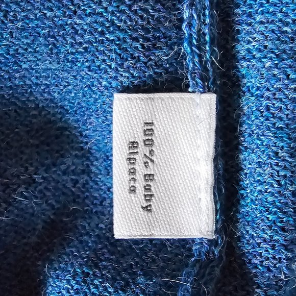 NWT SOL ALPACA PERUVIAN Men's  Sweater Blue Crew Neck- 100 % Baby Alpaca - Picture 5 of 6